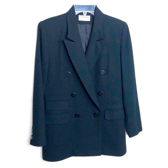 GIANNI petite black double breasted jacket - Picture 1 of 7